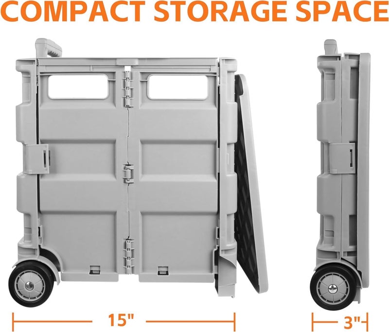 Maxworks عربة تسوق قابلة للطي باللون الرمادي من ماكس ووركس 50704 مع عجلات متينة وتصميم سهل الطي - Image 4