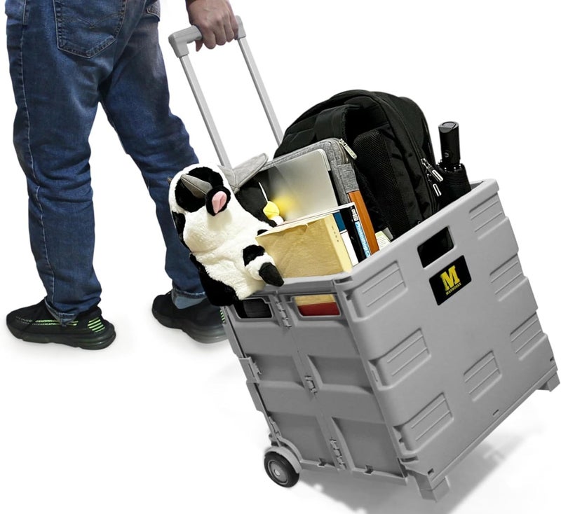 Maxworks عربة تسوق قابلة للطي باللون الرمادي من ماكس ووركس 50704 مع عجلات متينة وتصميم سهل الطي - Image 2