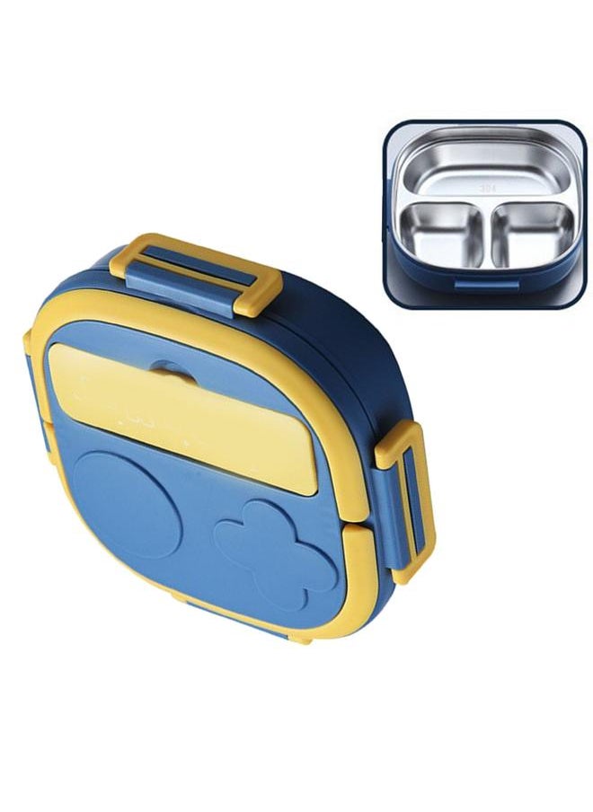 Thoraya Lunch Box Multi Compartment Food Container Large Capacity Stainless Steel for Home Outdoor 3 Compartment Blue  - Image 5