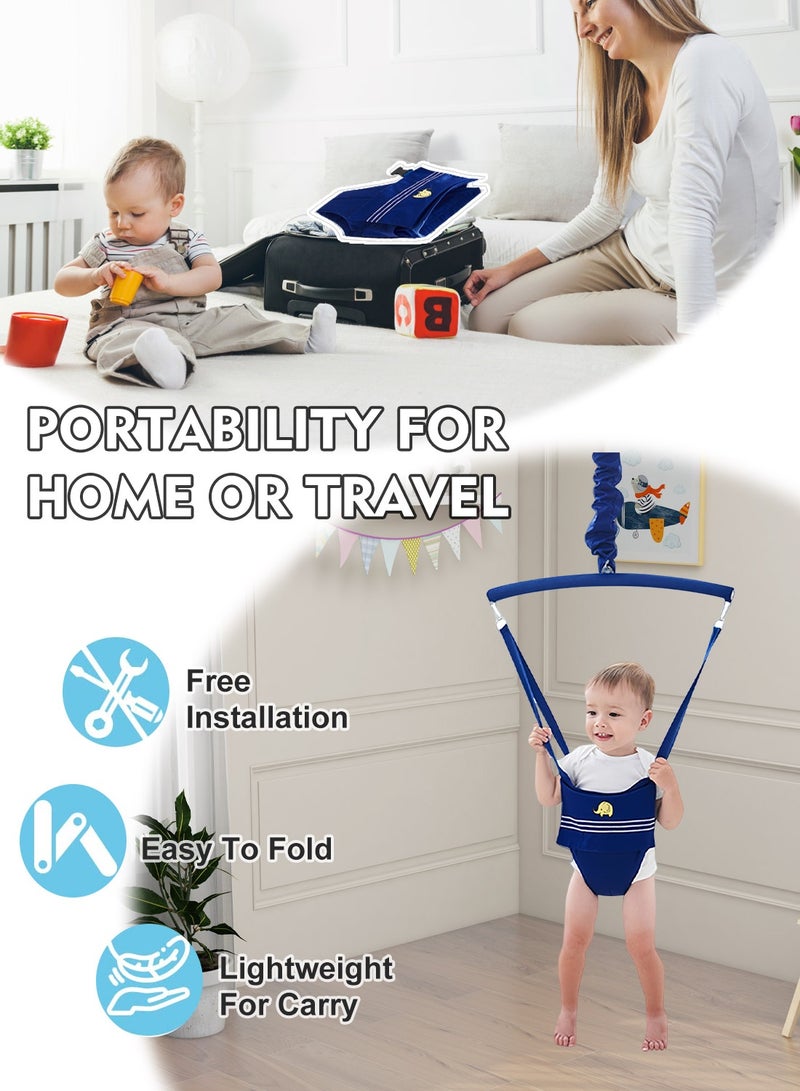 ما بيبي كرسي هزاز للأطفال مزود بنابض قوي وحزام قابل للتعديل - جهاز تمارين الأطفال الأصلي - كرسي هزاز للأطفال، إطار لياقة بدنية للأطفال، سهل التركيب، هدية مثالية للرضع - Image 3