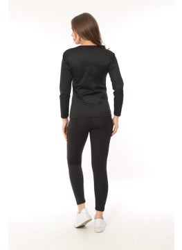TECHNO 8Q Zippered Long Sleeve Top and Leggings Thermal Women's Double Set Suit Length Flexible Exercise Sportswear  - Image 5