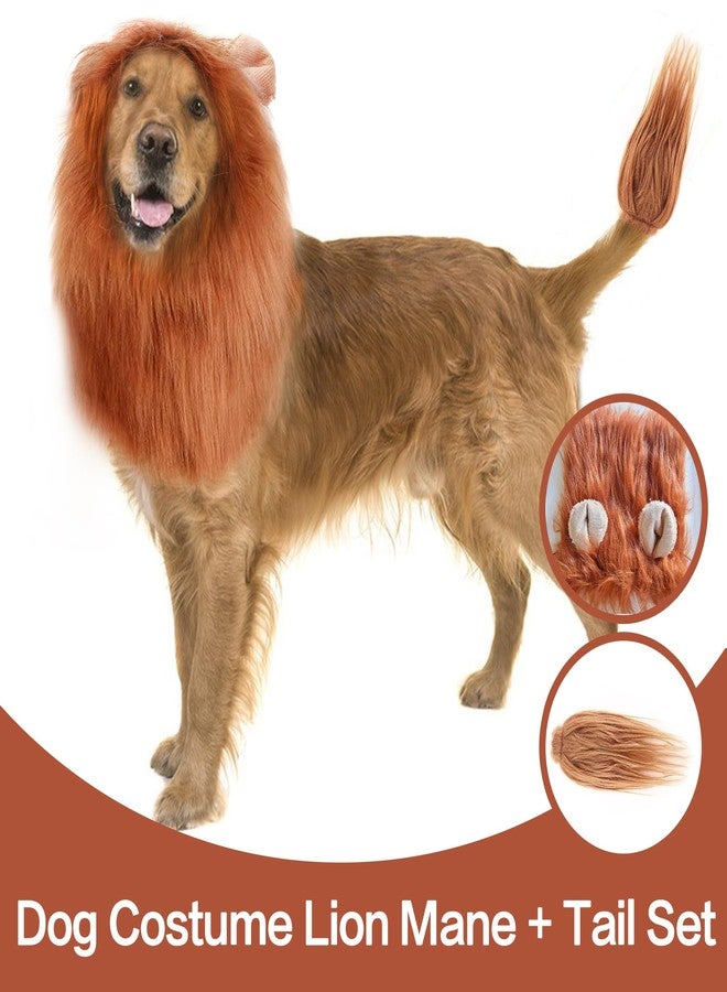 HOKABLE New Dog Costume Halloween Dog Costume Lion Mane for Medium and Large Dogs Realistic Lion Wig Dog Costume Supplement Lion Mane for Photoshoot Entertainment (Light Brown) Size S + Tail Set - Image 5