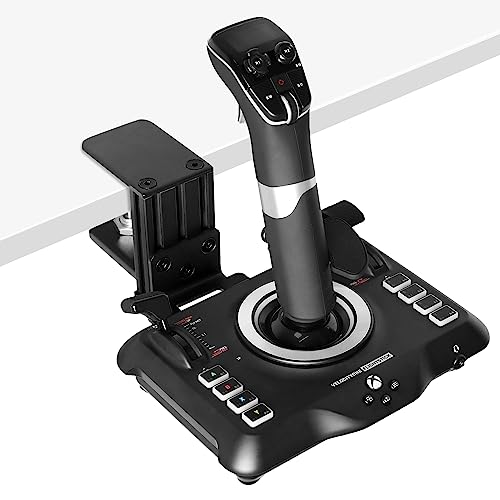 Hikig Steel Clamp-on Flight Stick Desk Mount Bracket Designed for Turtle Beach VelocityOne Flightstick & Logitech G Extreme 3D Pro Joystick, Adjustable Desk Mount Holder (Flight Stick Not Included) - Image 1
