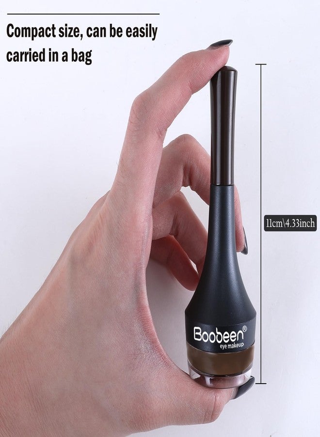 بوبين محدد عيون جل مقاوم للماء من بوبين، مقاوم للتلطخ، مكياج عيون جل عالي الصبغة، سهل الاستخدام، يدوم طويلاً طوال اليوم (بني داكن) - Image 5