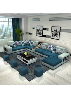 KARNAK Karnak Sectional Sofa Removable and Washable Fabric U-Shaped Sofa for Living Room Corner Sofa Color (Blue)  - Image 1