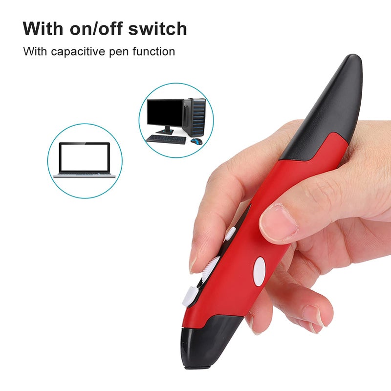 Blue USB Pen Mouse 2 4g Rechargeable Ergonomic Pocket Mouse for Laptop Notebook Computer - Image 5