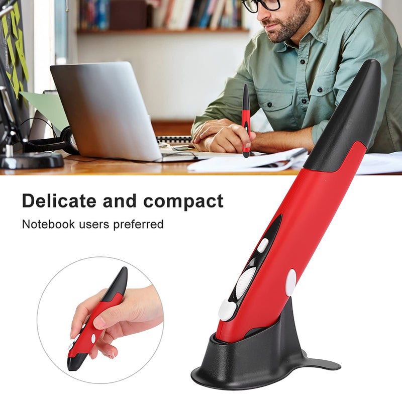 Blue USB Pen Mouse 2 4g Rechargeable Ergonomic Pocket Mouse for Laptop Notebook Computer - Image 4