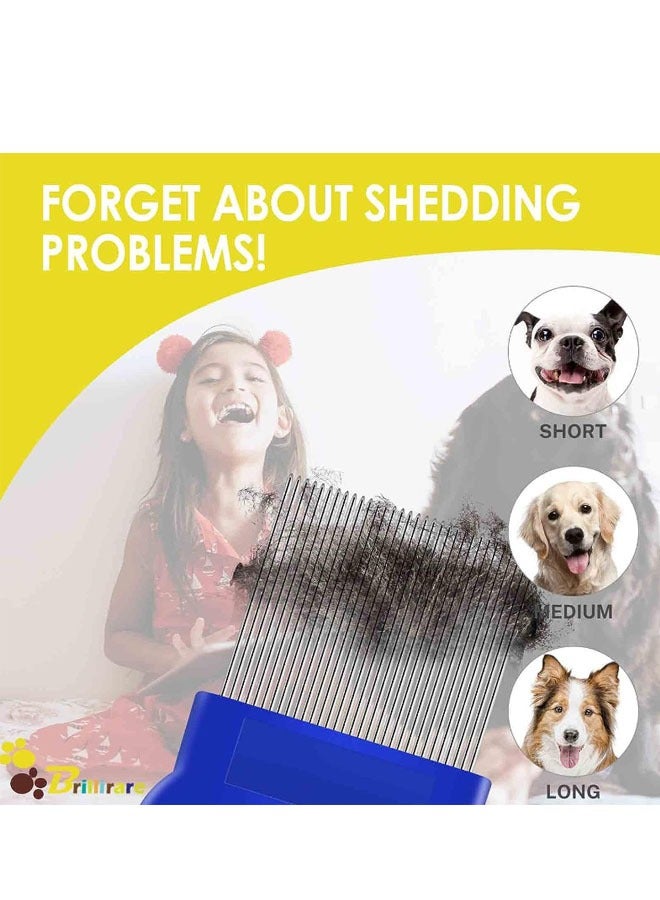 GMORO 4-Pack Flea Tick Comb,Stainless Steel Round Teeth Dog and Cat Grooming Comb,Double-Sided Professional Pet Tear Stain Remover,Shedding Tool for Small,Medium and Large Pets - Image 3