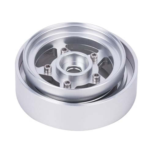 G.T.R RC 4Pcs Wheels Hub Rims Wheel Rims for Tamiya Sand ScorcherFrogFighting BuggyGrasshopperSuperchamp Aluminum 110 RC Car Chassis Upgrade Parts Silver - Image 5