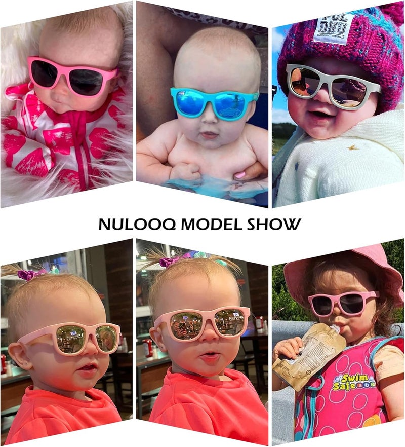 NULOOQ Flexible Polarized Baby Sunglasses with Adjustable Strap for Toddler Newborn Infant Age 0-24 Months - Image 2