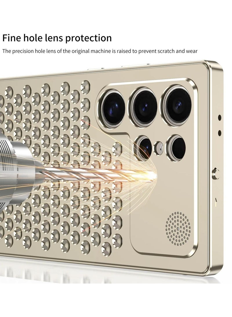 General Case Compatible with Samsung Galaxy S24 Ultra Case, Luxury Honeycomb Heat Dissipation Aluminum Frame Metal Cover for Samsung Galaxy S24 Ultra  - Image 2