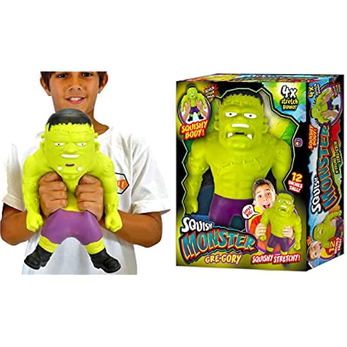Ja-Ru Huge Mega Stretchy Monster Toy 12" Tall Stretching 400% his Size. Halloween Action Figures Squish & Pull Fidget Toy Anxiety Stress Toy Kids & Boys Party Favor 94306-1s - Image 1