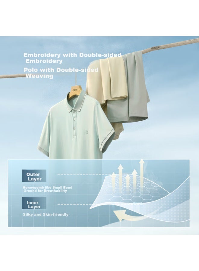 Hodo Modal Silk Short Sleeve Cool Feeling Polo Shirt With Turn-down Collar T-shirt, Father's Day Gift - Image 3