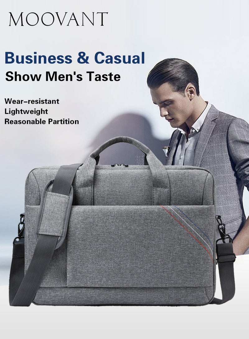 Moovant Mulfunctional Laptop Bag for Men, Premium Computer Bag, Casual Travel Crossbody Bag, Business Briefcase for 15 Inch Laptop Storage Bag, Grey  - Image 1