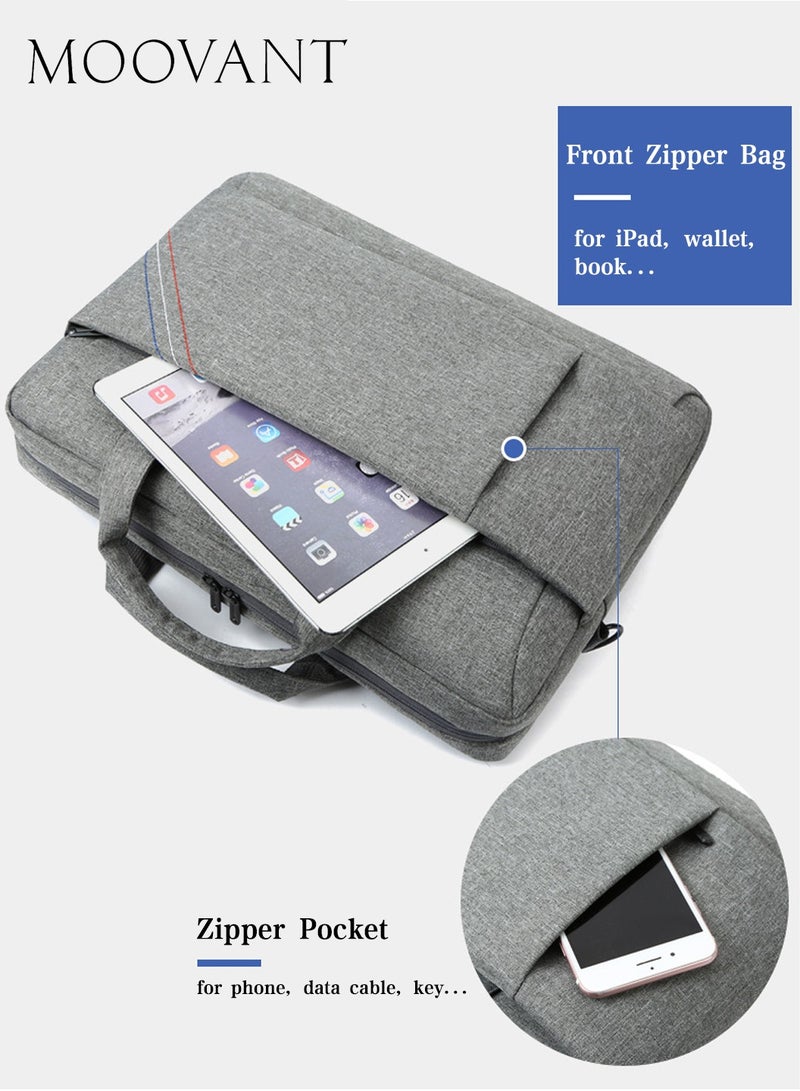 Moovant Mulfunctional Laptop Bag for Men, Premium Computer Bag, Casual Travel Crossbody Bag, Business Briefcase for 15 Inch Laptop Storage Bag, Grey  - Image 5