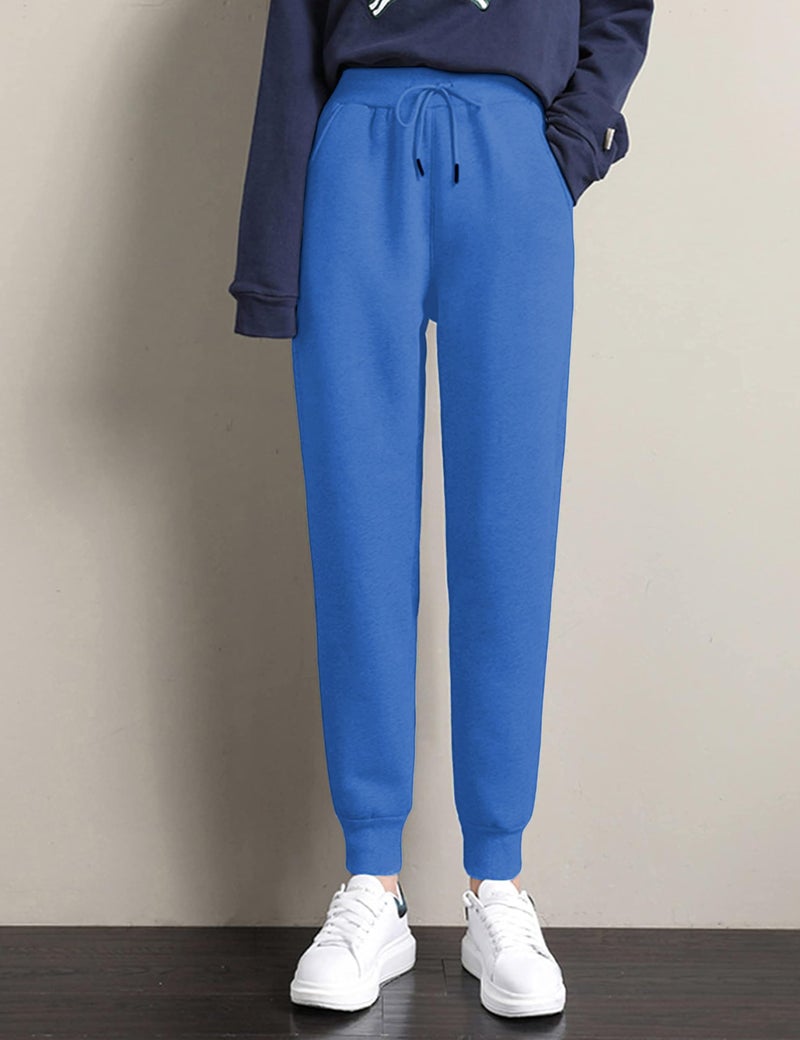 Yeokou Women's Warm Sherpa Lined Athletic Sweatpants Jogger Fleece Pants(KleinBlue-S) - Image 2