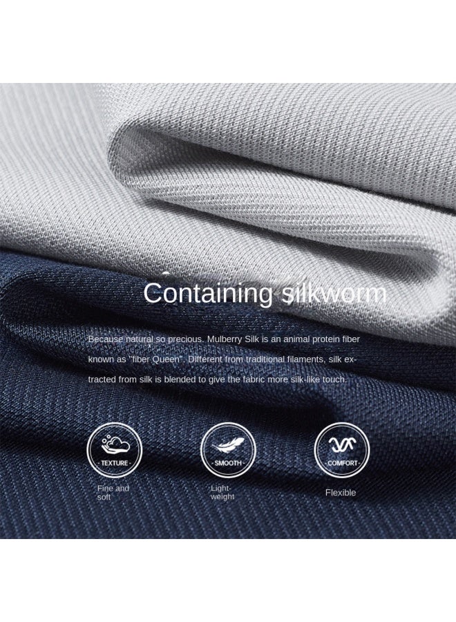سيبتولفز 【ice Oxygen Bar With Mulberry Silk】قماس بولو قصير الأكمام صيفي عادي بلون واحد - Image 4