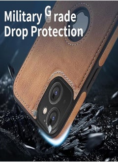 ESCASE iPhone 15 Case, Vegan Leather Protective Case for iPhone 15 6.1", Luxury, Elegant and Beautiful Design Cover, Non-Slip Vintage Looking Perfect Stitching Leather Case-Brown  - Image 4