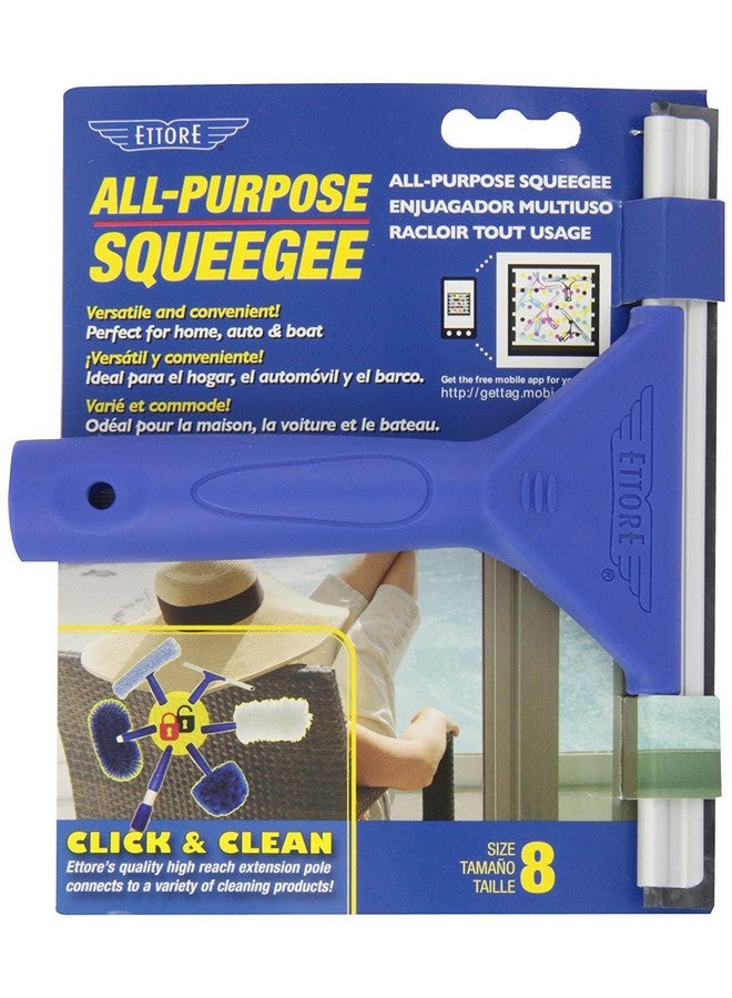 ETTORE Ettore-17008 8-Inch All Purpose Window Squeegee with Lifetime Silicone Rubber Blade, Blue - Image 3