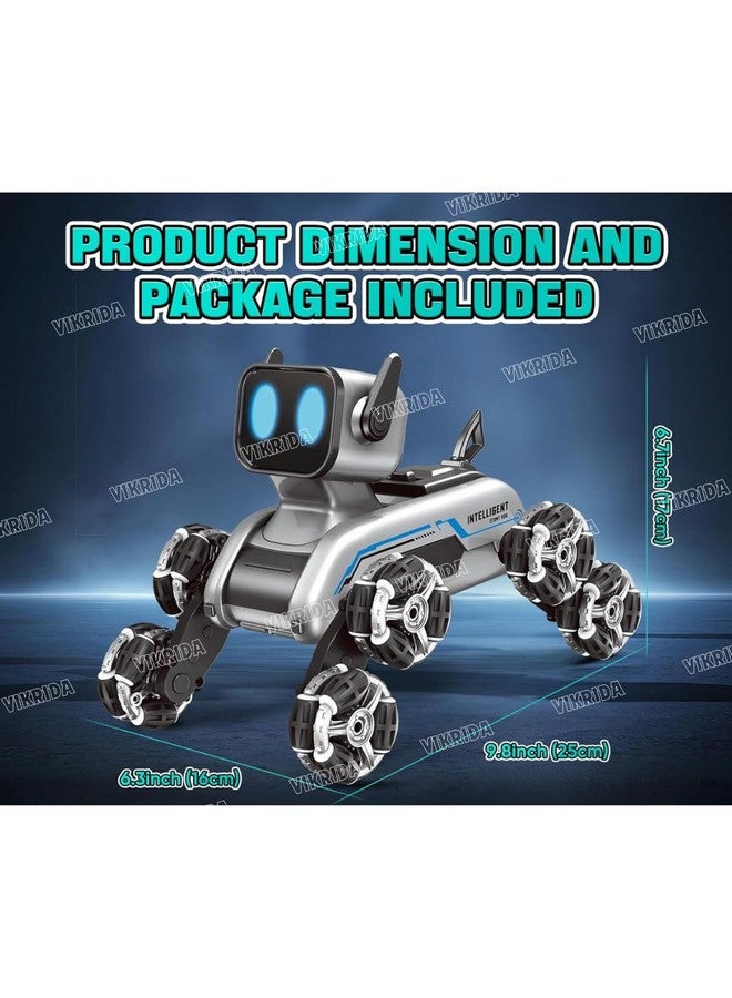 VikriDA Remote Control Cars for Kids Adults, 8WD Gesture Sensor RC Stunt Car with Light, Music, RC Robot Dog Toys,Birthday Toy for 6 7 8 9 10 11 12 13 Years Old Boys Girls Kids,Black - Image 3