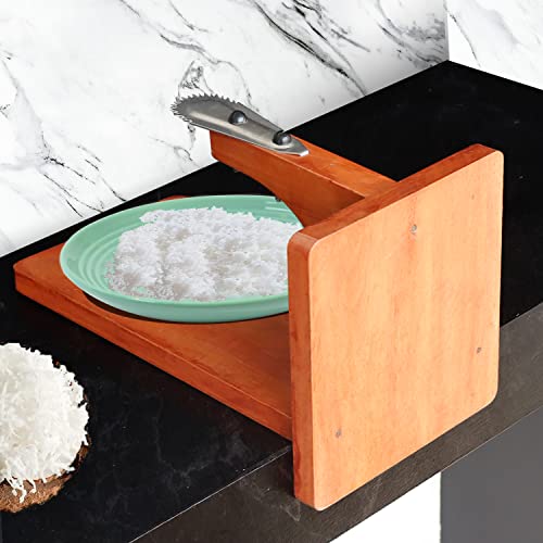 iBELL Coconut Scraper Chirava with Place-It-Anywhere Design, Premium Wooden Body and Stainless Steel Blade (27 x 19 x 12.3 cm) - Image 1