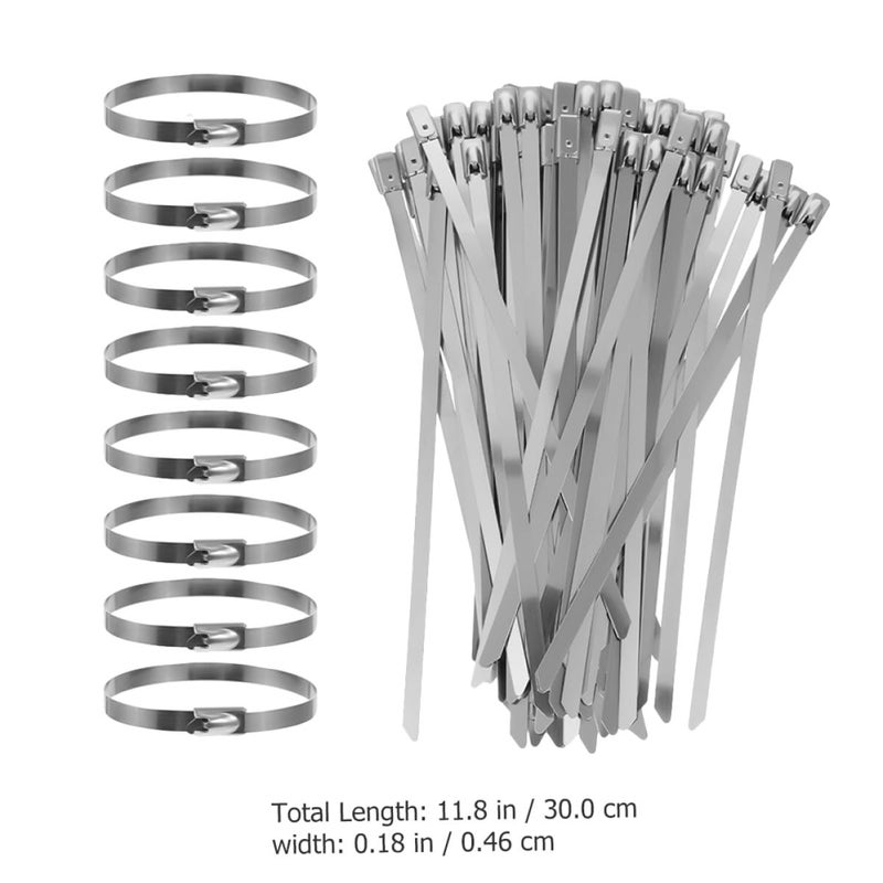 304 Stainless Steel Self Locking Heavy Duty Metal Cable Zip Ties 4 6x300mm 100pcs - Image 3
