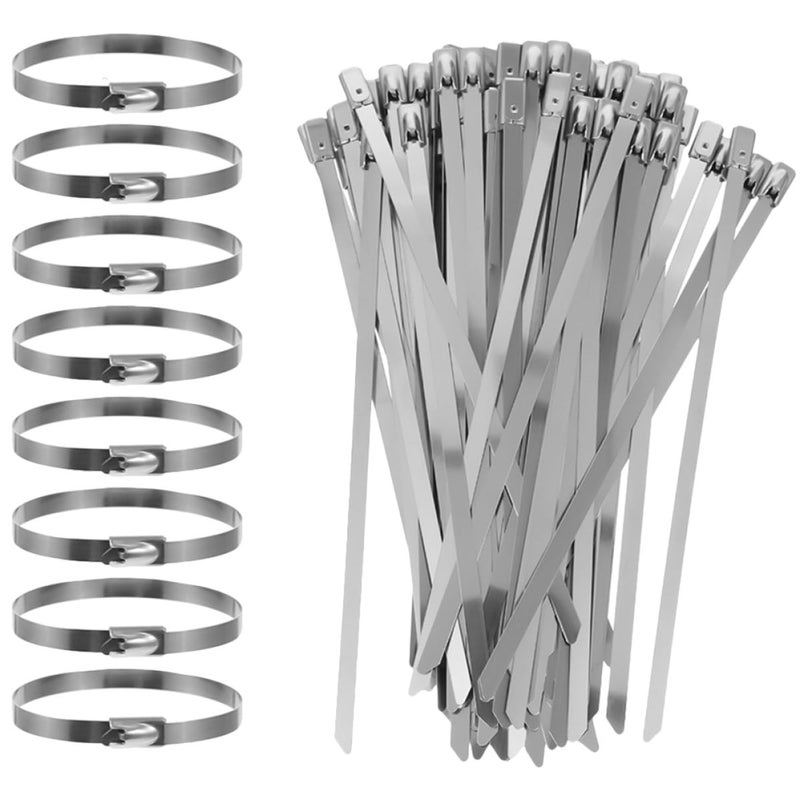 304 Stainless Steel Self Locking Heavy Duty Metal Cable Zip Ties 4 6x300mm 100pcs - Image 2