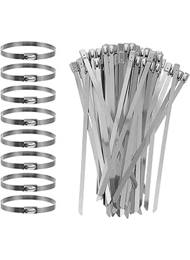 304 Stainless Steel Self Locking Heavy Duty Metal Cable Zip Ties 4 6x300mm 100pcs - Image 1