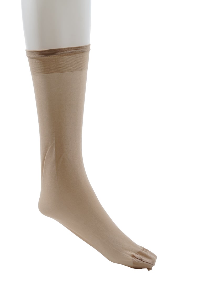 Crepe Socks, semi-sheer Socks 40Den, Velvet Touch, Reinforced Toe KneeHigh