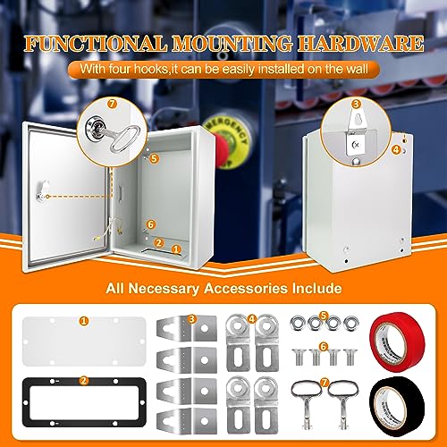 Kinchoix Outdoor Electrical Box 24 x 16 x 10'' Nema 4X Enclosure Waterproof Junction Box Electrical Enclosure Lockable Weatherproof Enclosure Box - Image 5