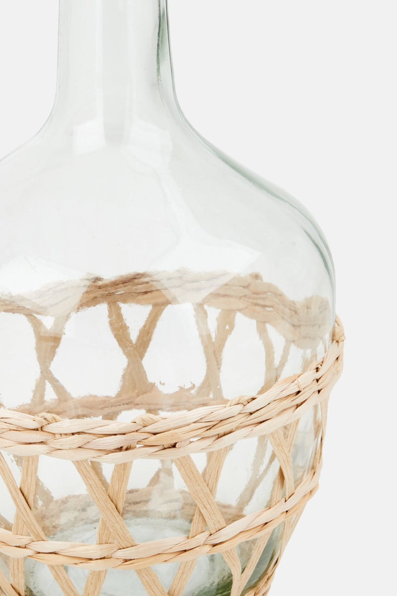 Muy Mucho Glass Bottle Decorative Vase, Transparent  - Image 3