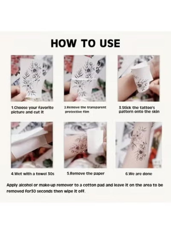 عبوة من قطعتين من تاتو مؤقت مقاوم للماء بتصميم كرز واقعي للنساء، عبارات إنجليزية أنيقة وزهور مع فيونكة وعناصر المشمش، ملصقات تاتو لاصقة سهلة الاستخدام، مثالية لمكياج مرح، الحفلات، المناسبات، والهدايا الموسمية - Image 5