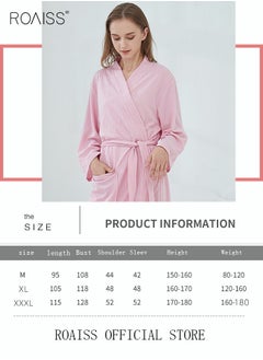 roaiss Women and Men Waffle Kimono Bathrobe Cotton Sleepwear Spa Robe Nightwear Nightgown Women Water Bathrobe Bridesmaid Robes Unisex Dressing Gown Autumn Robe  - Image 5
