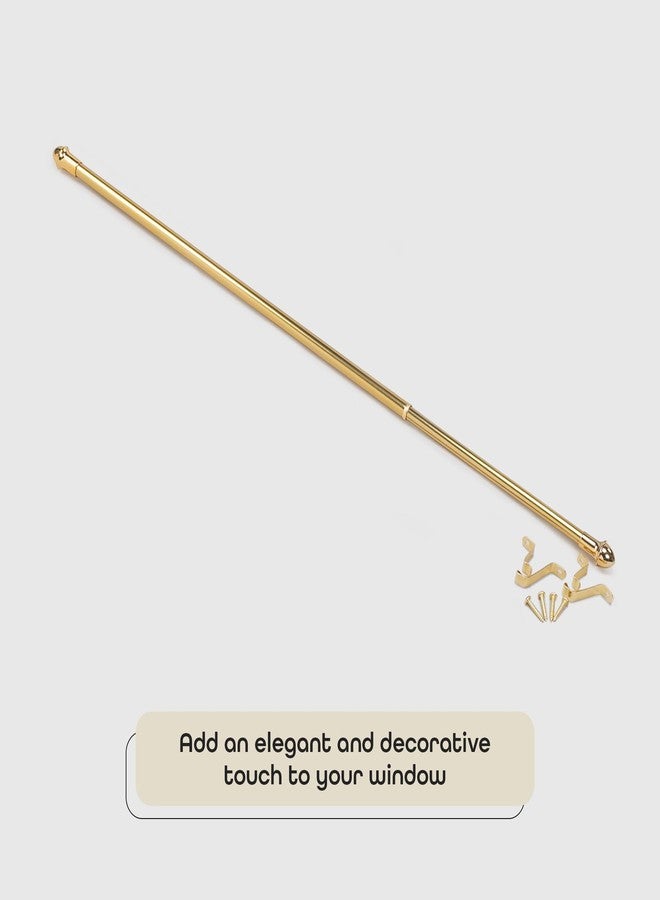 Achim Fantasia Cafe Decorative Window Curtain Rod, 18"- 28" Adjustable Width, 7/16" Diameter, 3/4" Projection - Brass with Matching Finials - Easy to Install Telescoping Rod - Brackets & Hardware Included - Image 3
