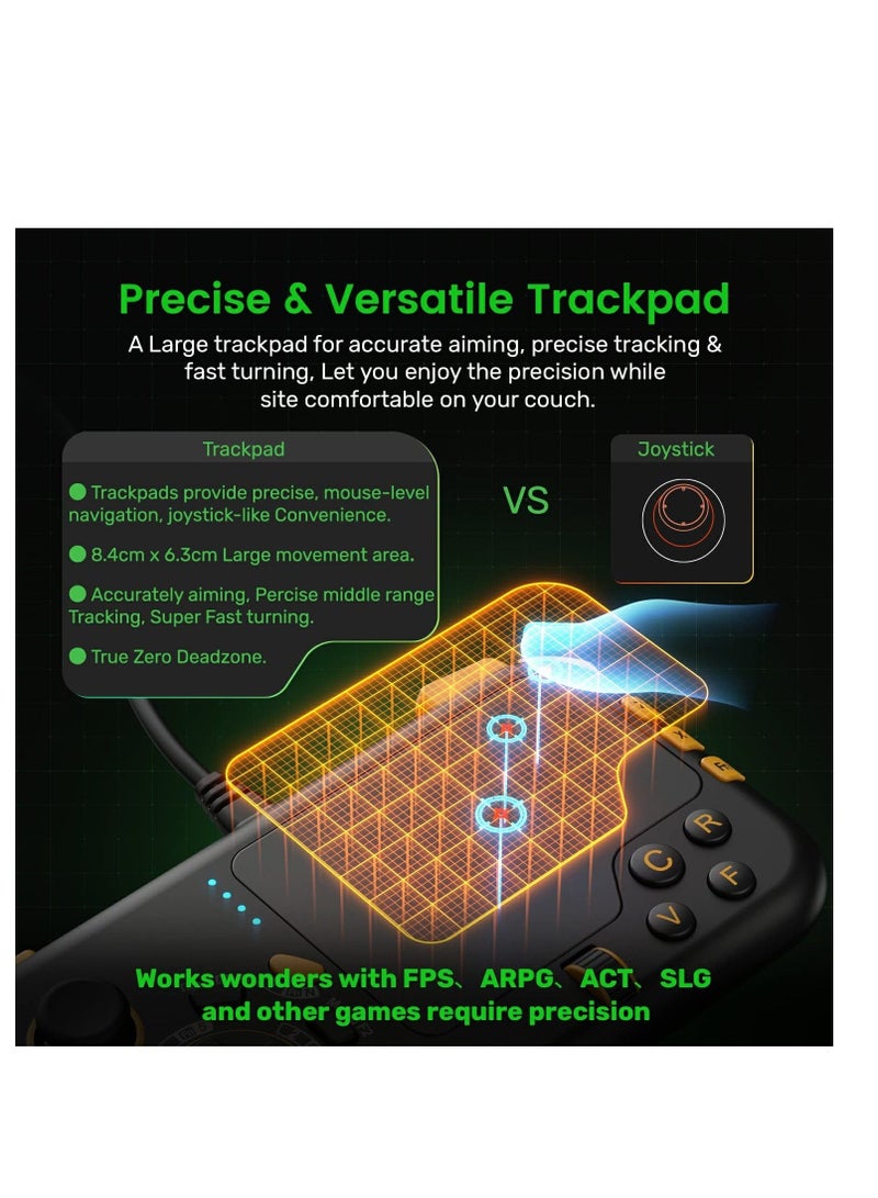 Captaintech GTP01 Wired USB Gaming Touchpad, with Keyboard and Mouse Funcitons, Trackpad Game Controller, Plug and Play Gamepad Joystick (Black) - Image 3