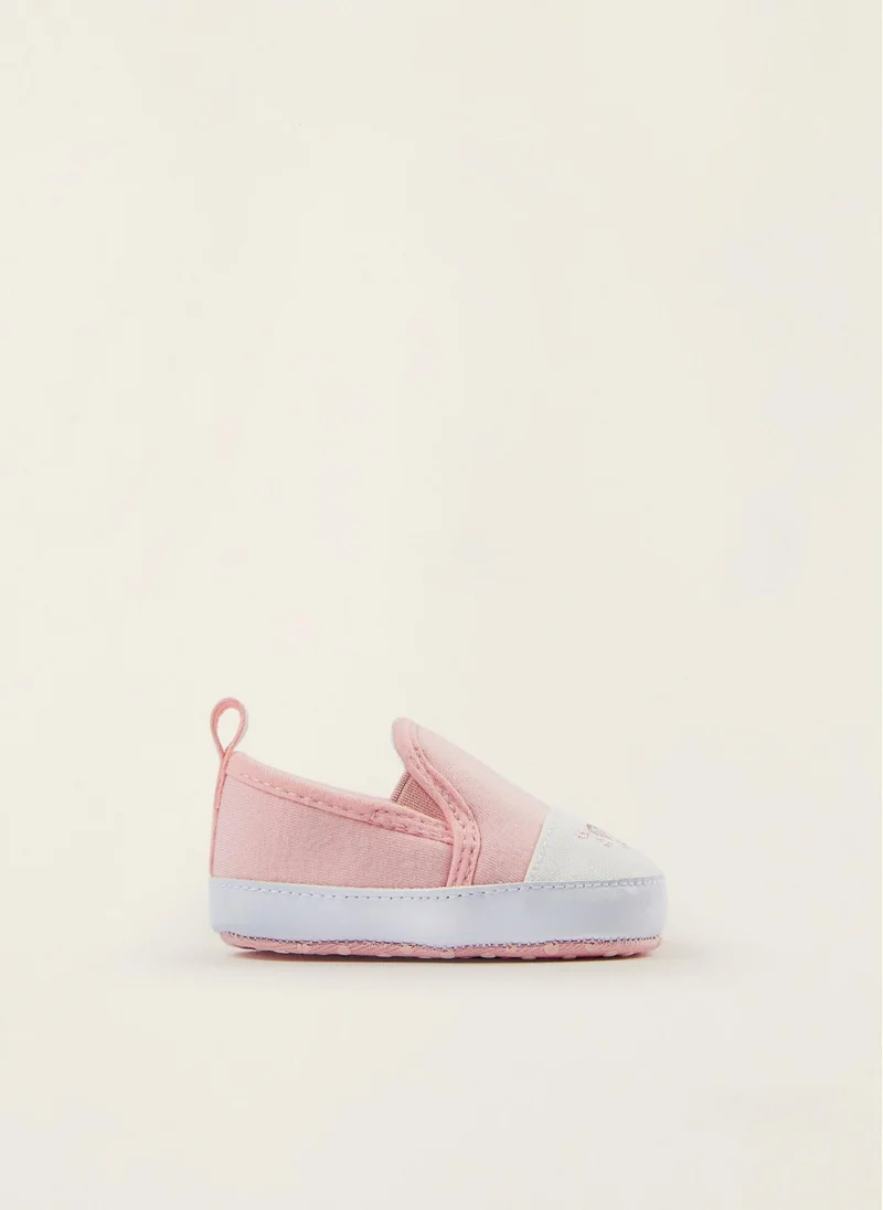 زيبي Zippy Slip-On Trainers For Newborn Baby Girls - Pink White