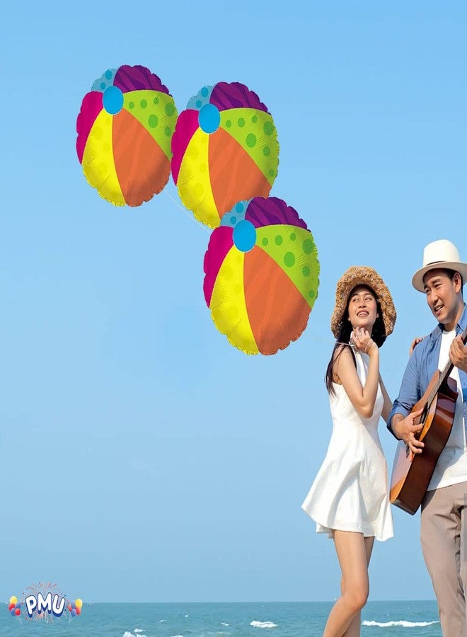 PMU Beach Ball 18 Inches Mylar Balloon (1/Pkg) Pkg/5 - Image 4