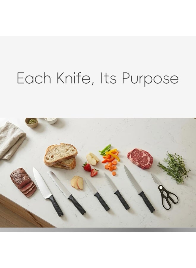 Relex 7PCS Knife Set, High-End Kitchen Knife Set with Universal Knife Holder, Rust Proof And Non Stick High Carbon Stainless Steel Kitchen Special Sharp Chef Knife, Can Be Placed In Dishwasher - Image 5