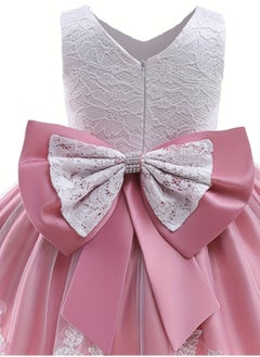Generic Baby Girl Princess Dress – Sleeveless Lace Tutu Party Dress for Toddlers, Birthday Dress, Tulle Dress, Girls Frock, Kids Baby Dress, Bowknot Gown – Peach Pink, 90cm (1-2Y)  - Image 3
