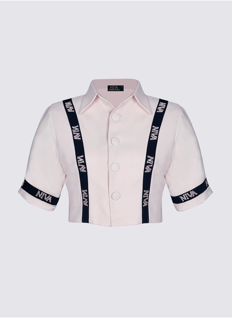 NIVA FASHION HOUSE Niva Embellished Stripe Top  - Image 1