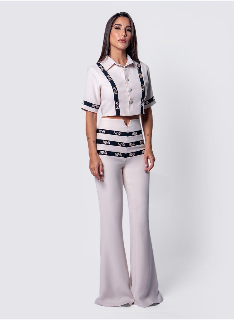 NIVA FASHION HOUSE Niva Embellished Stripe Top  - Image 2