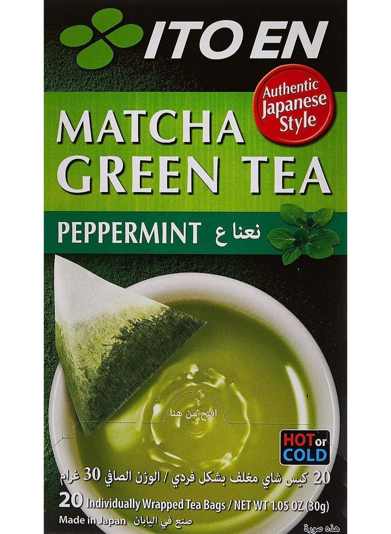 Ito En Matcha Green Tea Peppermint 20 Tea Bags - Image 1