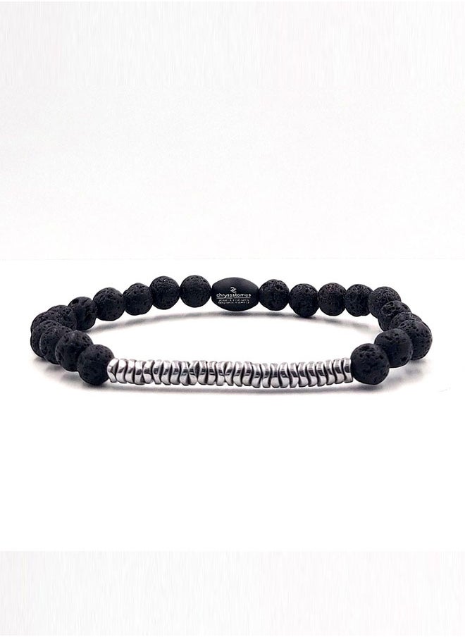 CHRYSOSTOMOS - Handmade Beaded Bracelet for Men with Lava Stone and Hematite - Image 1