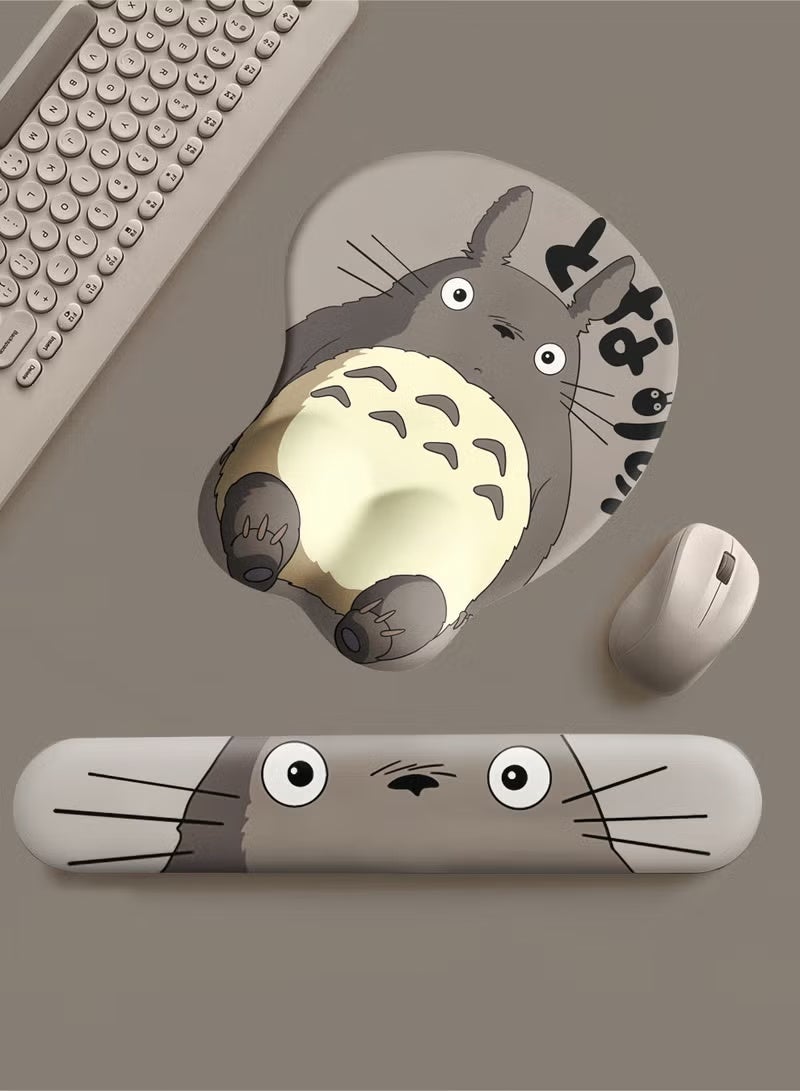 GIFT Ergonomic Mouse Pad with Wrist Rest and Keyboard Wrist Rest, Cute and Comfortable Computer Mouse Pad Wrist Support with Non-slip PU Base for Desktop Laptop Gaming Office - Image 2