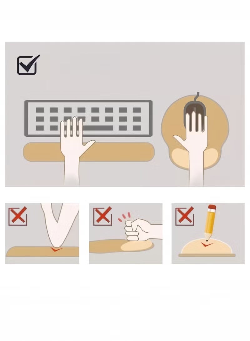 GIFT Ergonomic Mouse Pad with Wrist Rest and Keyboard Wrist Rest, Cute and Comfortable Computer Mouse Pad Wrist Support with Non-slip PU Base for Desktop Laptop Gaming Office - Image 5