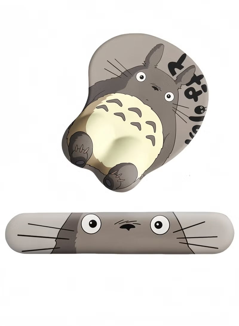 GIFT Ergonomic Mouse Pad with Wrist Rest and Keyboard Wrist Rest, Cute and Comfortable Computer Mouse Pad Wrist Support with Non-slip PU Base for Desktop Laptop Gaming Office - Image 1