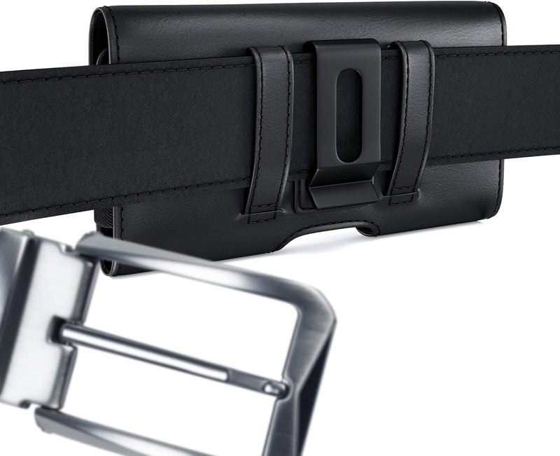 DeBin Cell Phone Case for Samsung Galaxy S25 S24 S23 S22 S21 S20 S10 S9 A10e A01, Belt Holder Holster with Clip, ID Credit Card Slot Pouch for Men (Fits Phone with Case on) Black - Image 5