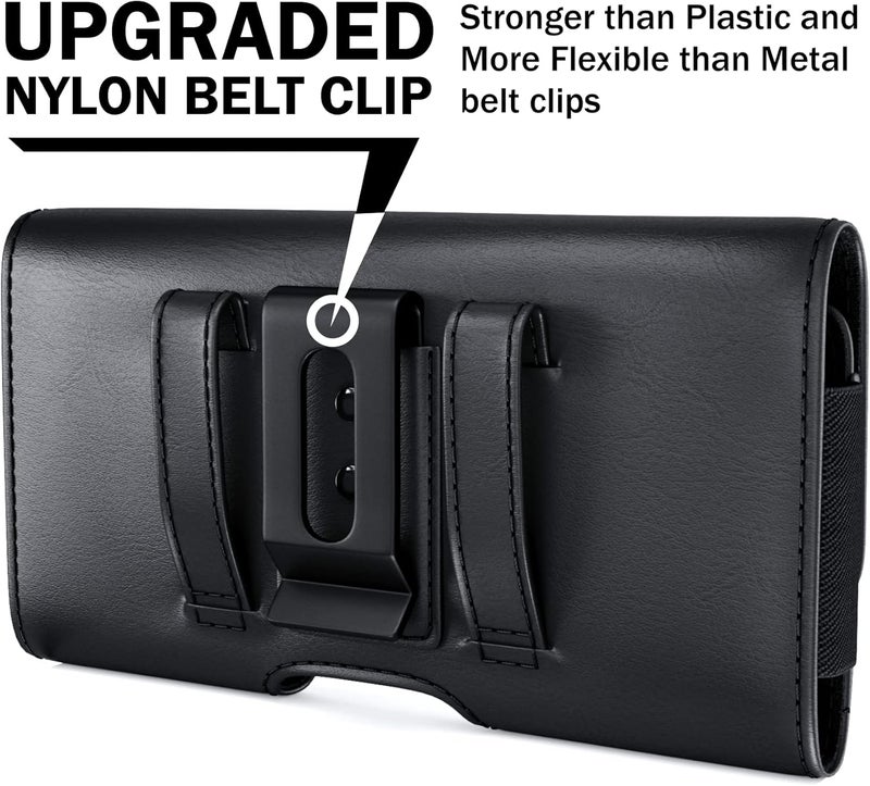 DeBin Cell Phone Case for Samsung Galaxy S25 S24 S23 S22 S21 S20 S10 S9 A10e A01, Belt Holder Holster with Clip, ID Credit Card Slot Pouch for Men (Fits Phone with Case on) Black - Image 4