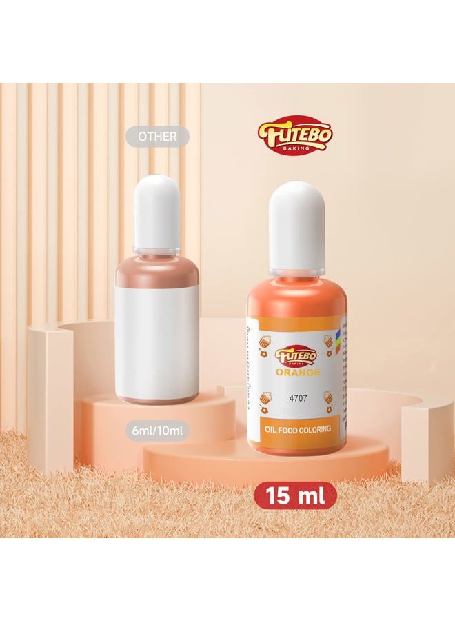 FUTEBO Oil Based Food Coloring, 15ml Large Capacity Food Coloring for Icing, Dye Color for Chocolate Candy Cake, Edible Oil Food Grade Dye for Baking, Fondant & Forsting - Image 2