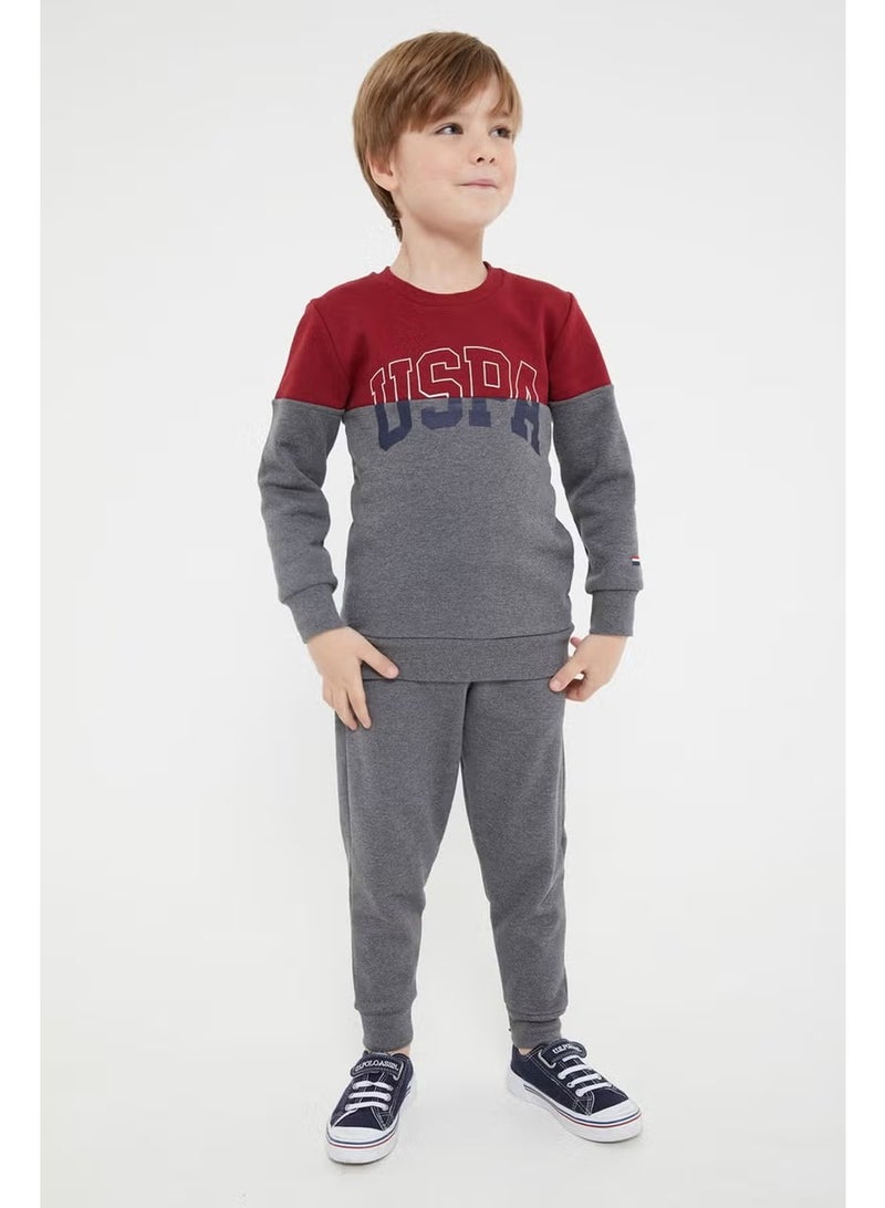 U.S. Polo Assn. BASE. Polo Assn. Base. Polo Assn Licensed Claret Red Boy's Tracksuit Set - Image 2